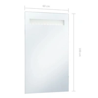 vidaXL Badezimmer-Wandspiegel mit LEDs 60x100 cm vidaXL Badezimmer-Wandspiegel mit LEDs 60x100 cm