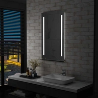 vidaXL Badezimmer-Wandspiegel mit LED und Ablage 60x100 cm vidaXL Badezimmer-Wandspiegel mit LED und Ablage 60x100 cm