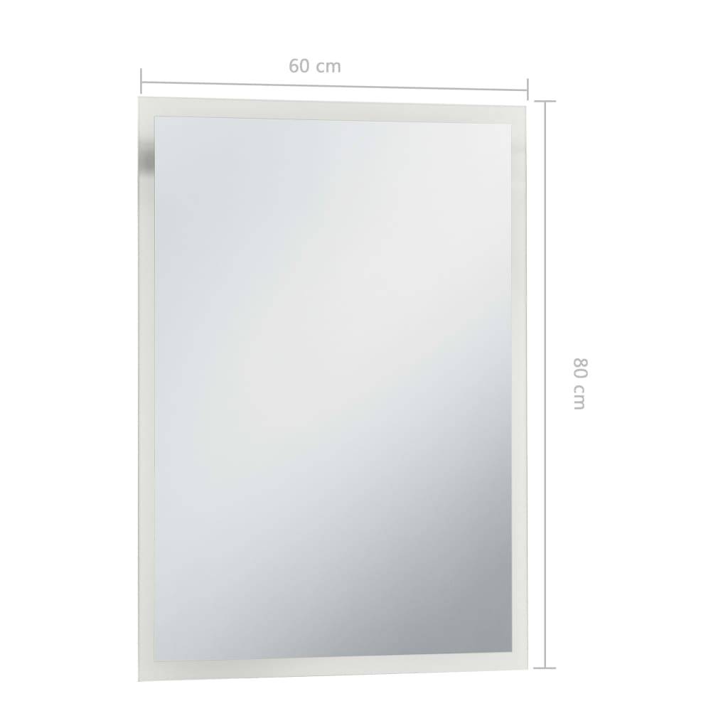 vidaXL Badezimmer-Wandspiegel mit LEDs 60x80 cm
