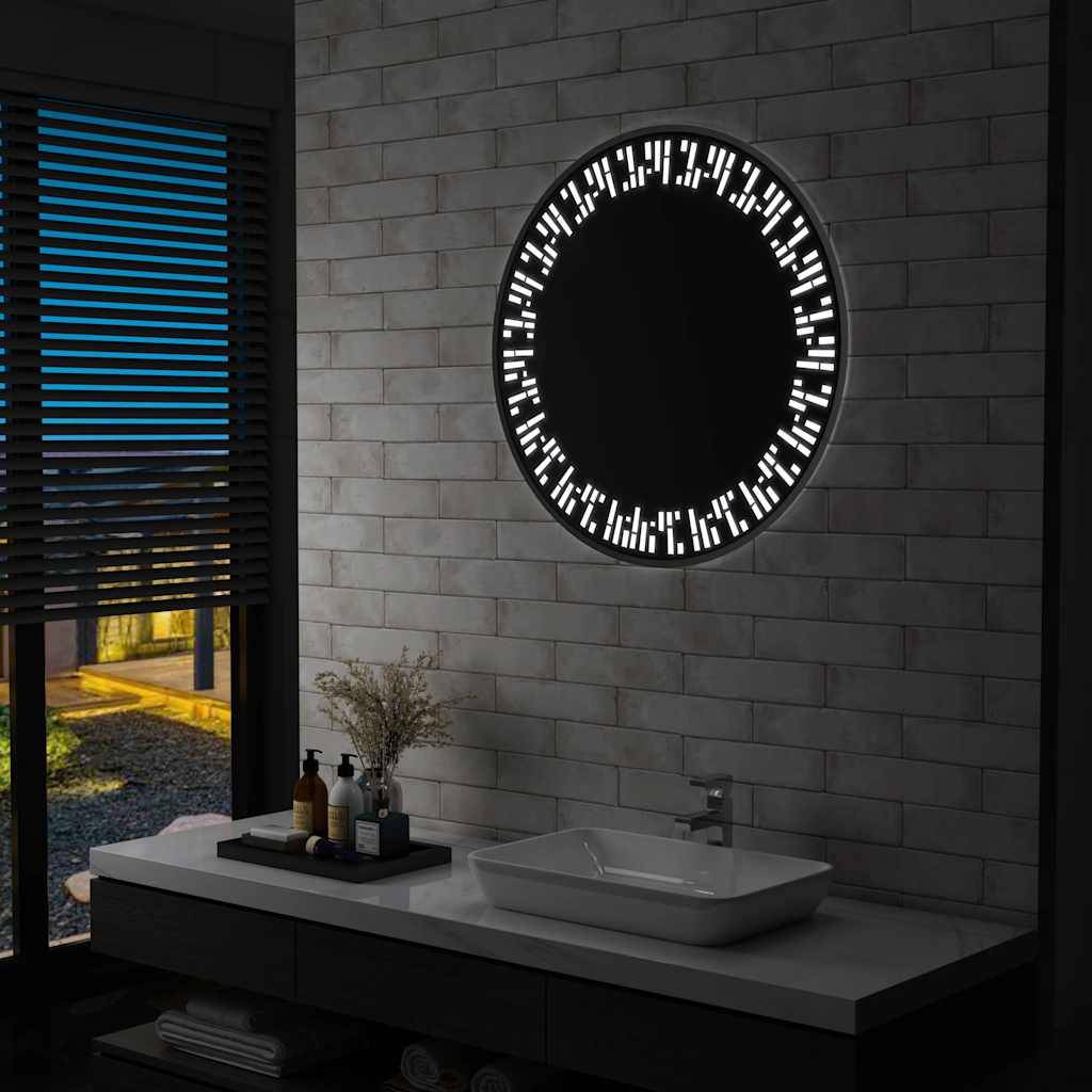 vidaXL Badezimmerspiegel mit LED 80 cm