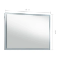 vidaXL Badezimmer-Wandspiegel mit LEDs 100x60 cm vidaXL Badezimmer-Wandspiegel mit LEDs 100x60 cm