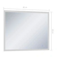 vidaXL LED-Badspiegel mit Berührungssensor 80x60 cm vidaXL LED-Badspiegel mit Berührungssensor 80x60 cm