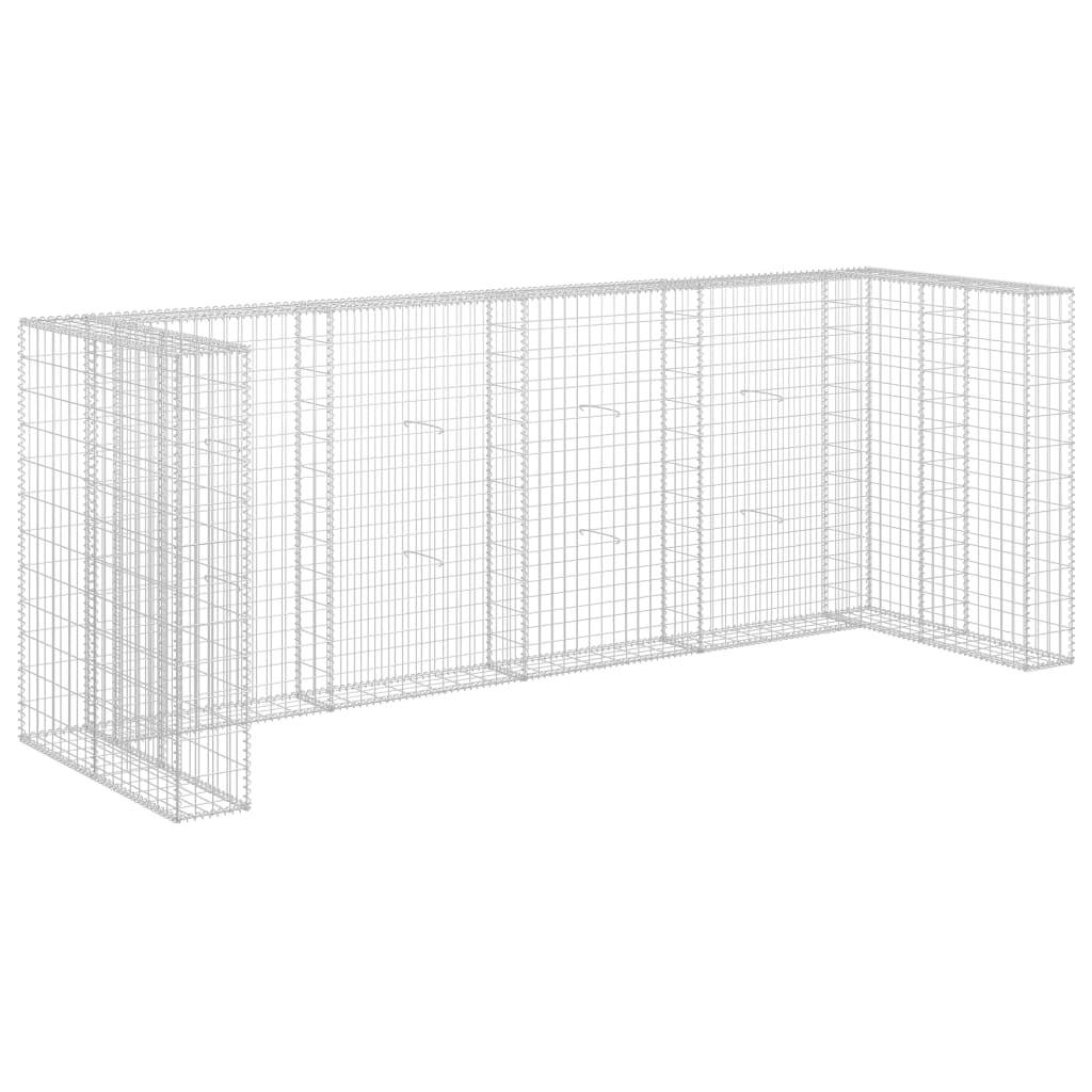 vidaXL Gabionenwand für Mülltonnen Verzinkter Stahl 320×100×120 cm