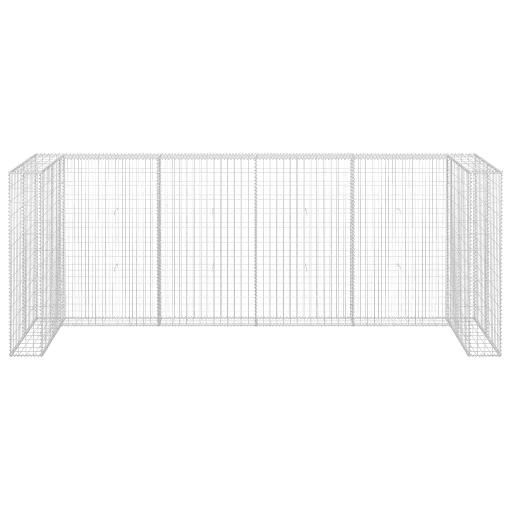 vidaXL Gabionenwand für Mülltonnen Verzinkter Stahl 320×100×120 cm