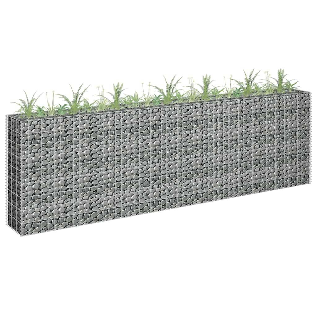 vidaXL Gabionen-Hochbeet Verzinkter Stahl 270 x 30 x 90 cm