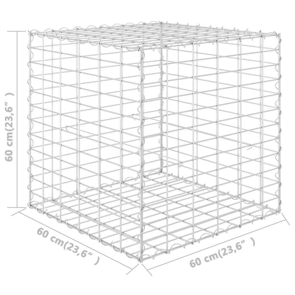 vidaXL Würfel-Gabionen-Hochbeet Stahldraht 60x60x60 cm