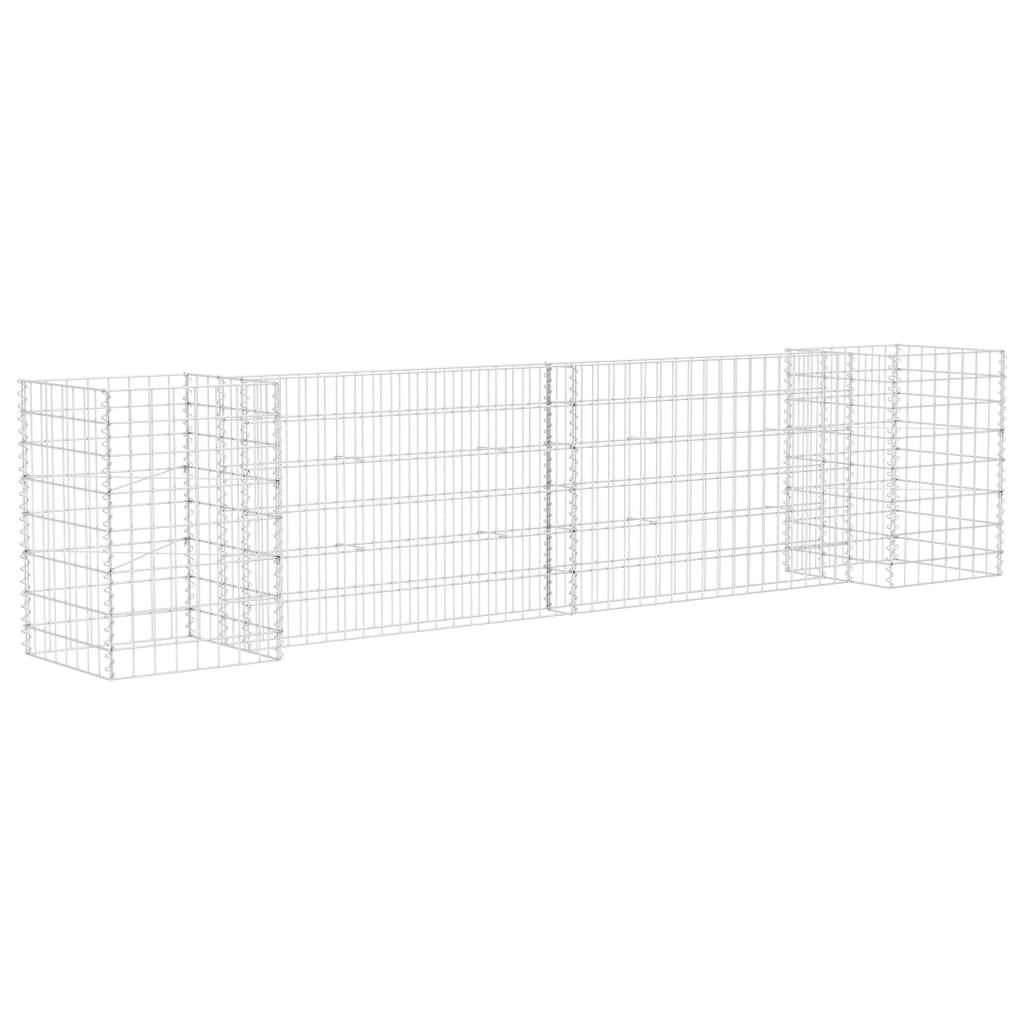 vidaXL H-förmiger Gabionen-Pflanzkorb Stahldraht 260x40x60 cm