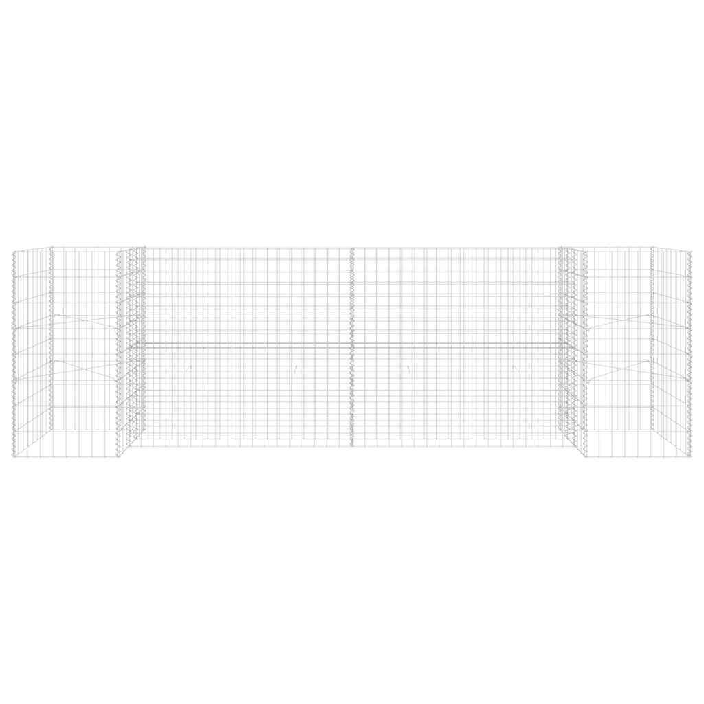 vidaXL H-förmiger Gabionen-Pflanzkorb Stahldraht 260x40x80 cm