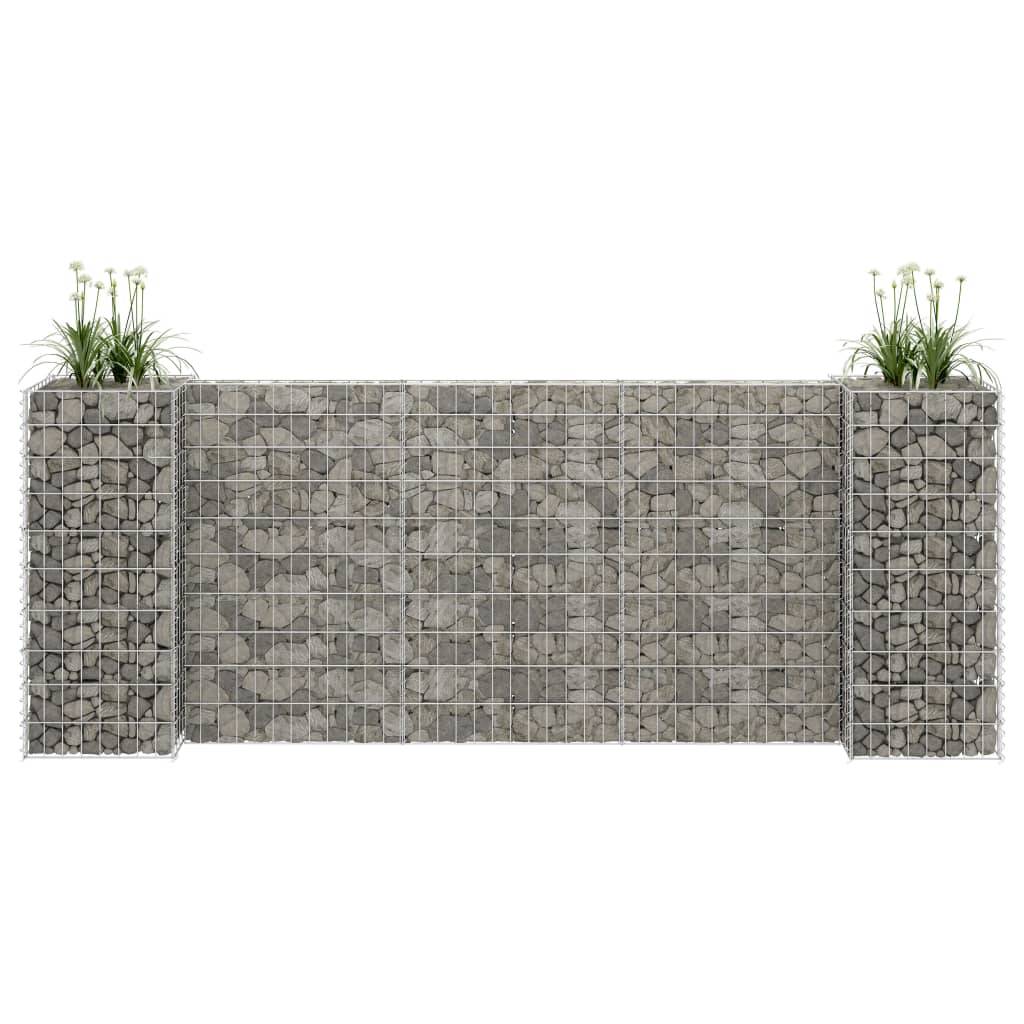 vidaXL H-förmiger Gabionen-Pflanzkorb Stahldraht 260x40x100 cm