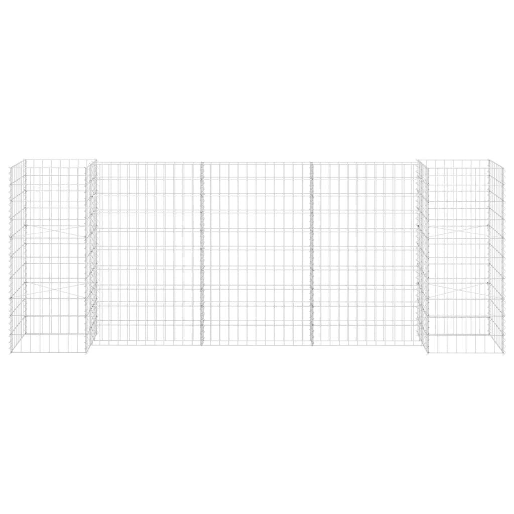 vidaXL H-förmiger Gabionen-Pflanzkorb Stahldraht 260x40x100 cm