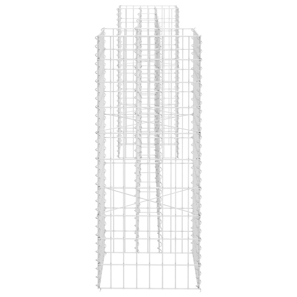 vidaXL H-förmiger Gabionen-Pflanzkorb Stahldraht 260x40x100 cm