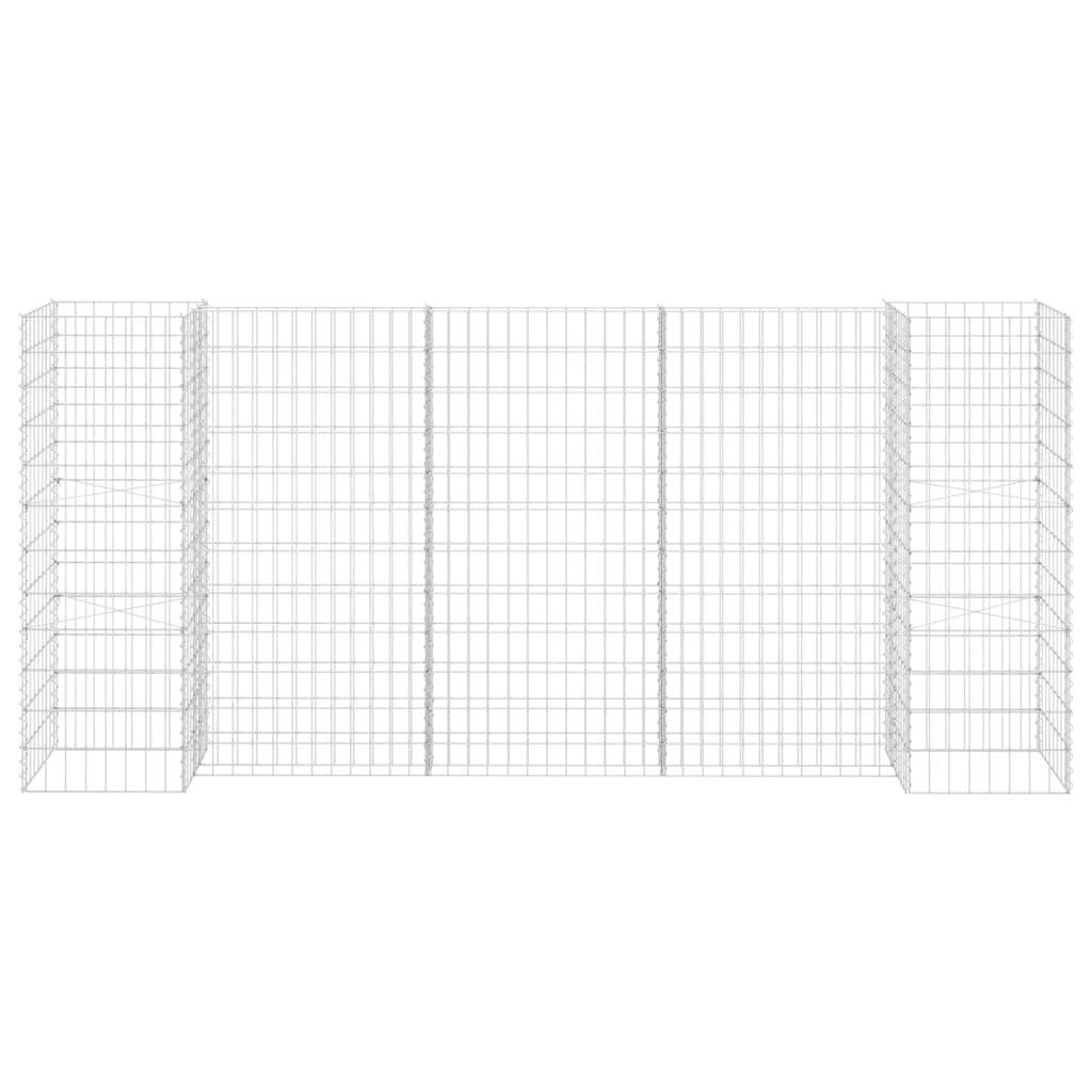 vidaXL H-förmiger Gabionen-Pflanzkorb Stahldraht 260x40x120 cm