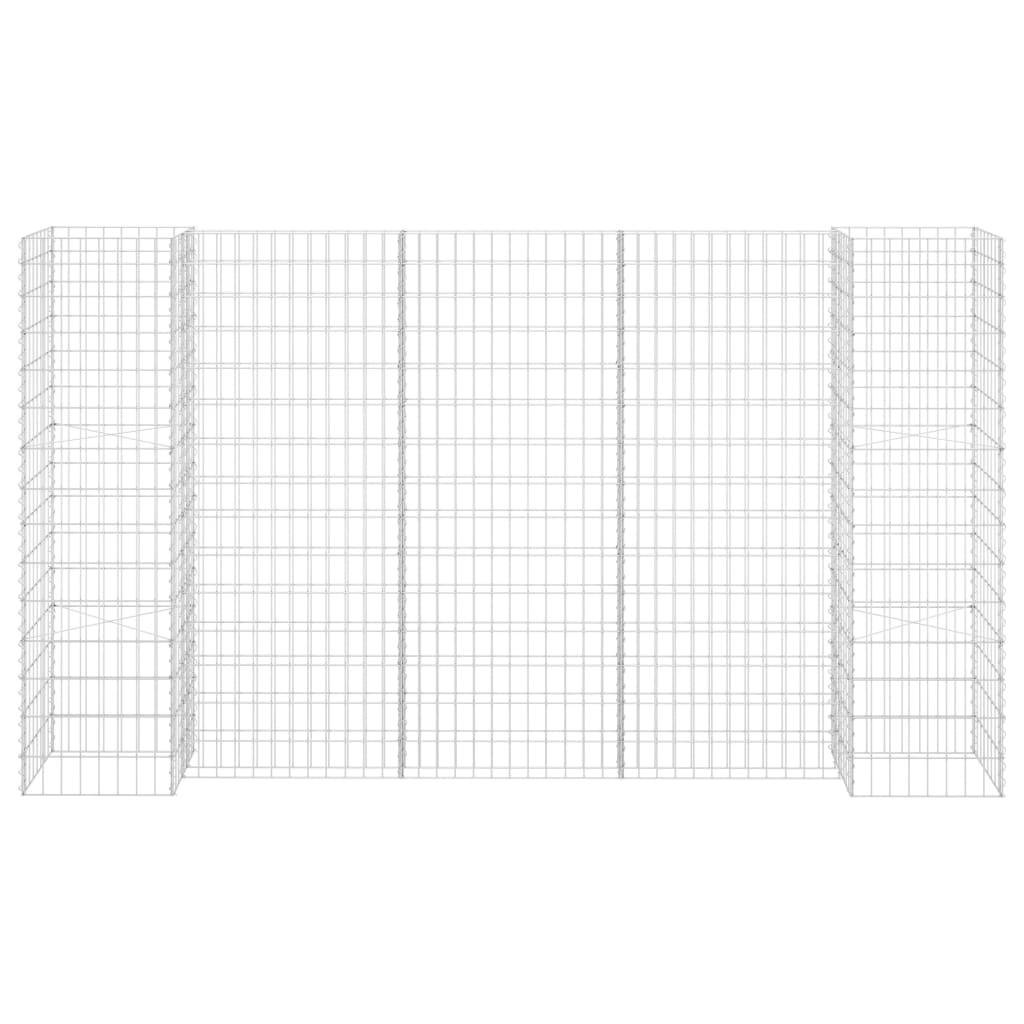 vidaXL H-förmiger Gabionen-Pflanzkorb Stahldraht 260x40x150 cm