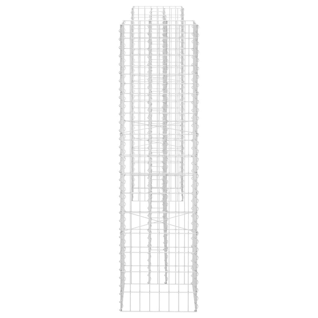 vidaXL H-förmiger Gabionen-Pflanzkorb Stahldraht 260x40x150 cm