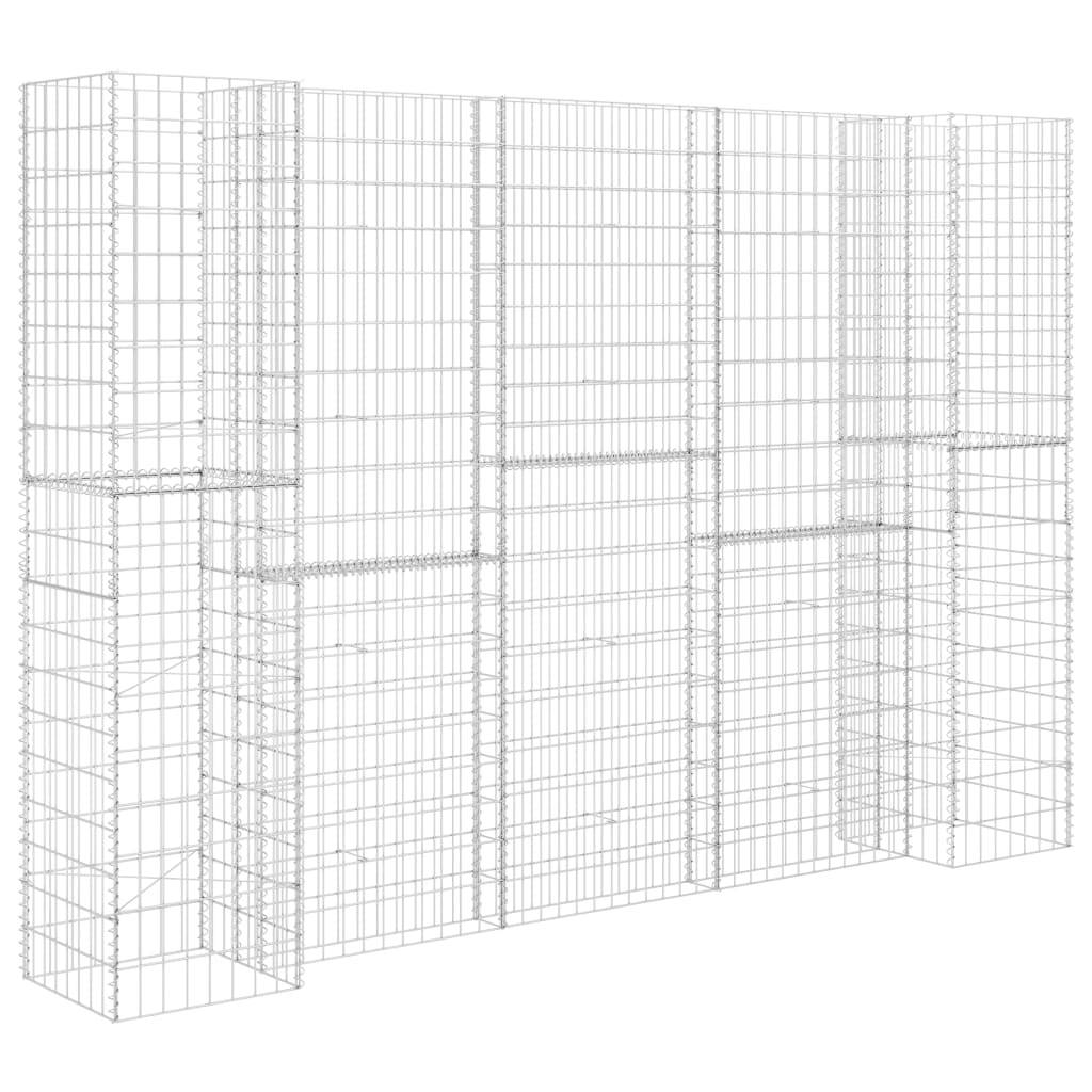 vidaXL H-förmiger Gabionen-Pflanzkorb Stahldraht 260x40x200 cm