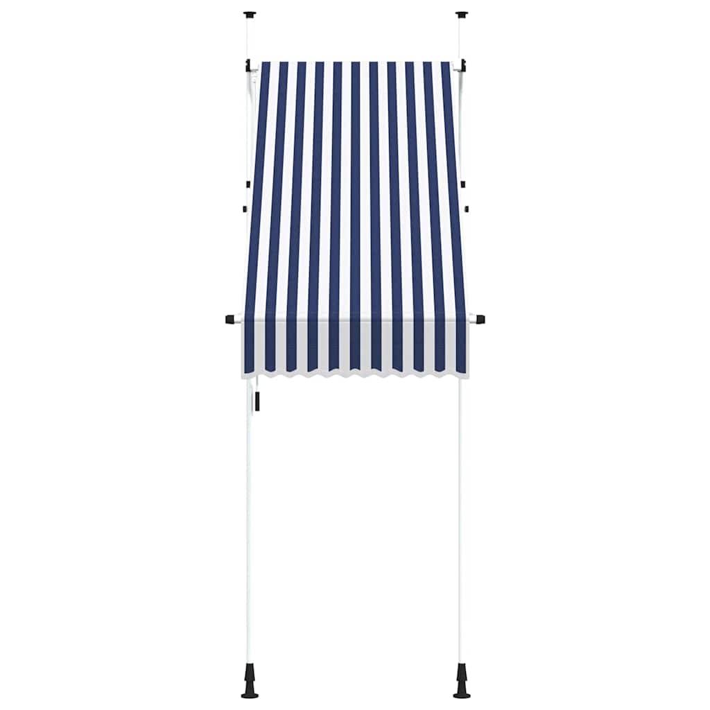vidaXL Markise Einziehbar Handbetrieben 100 cm Blau/Weiß Gestreift