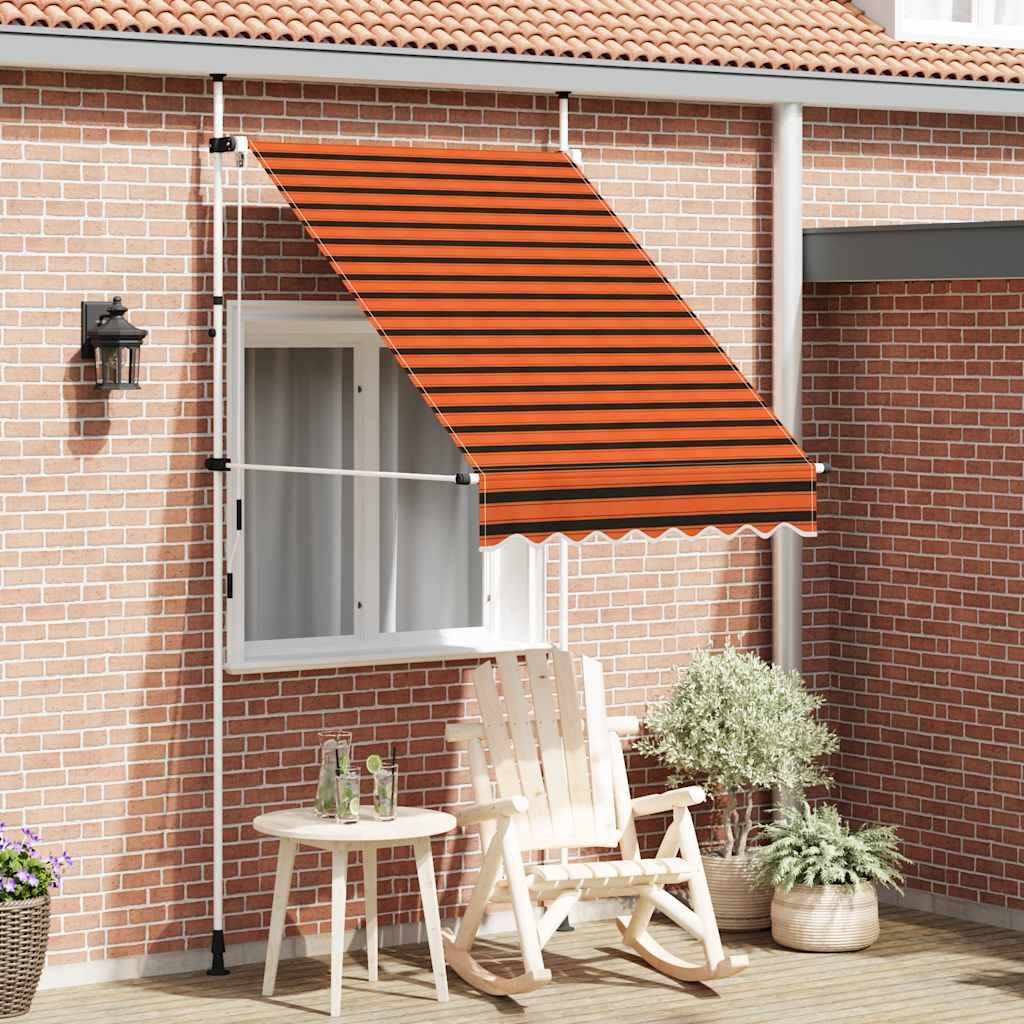 vidaXL Einziehbare Markise Handbetrieben 150 cm Orange und Braun