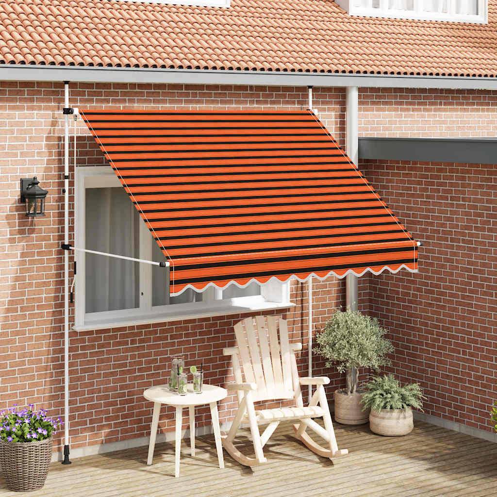 vidaXL Einziehbare Markise Handbetrieben 250 cm Orange und Braun