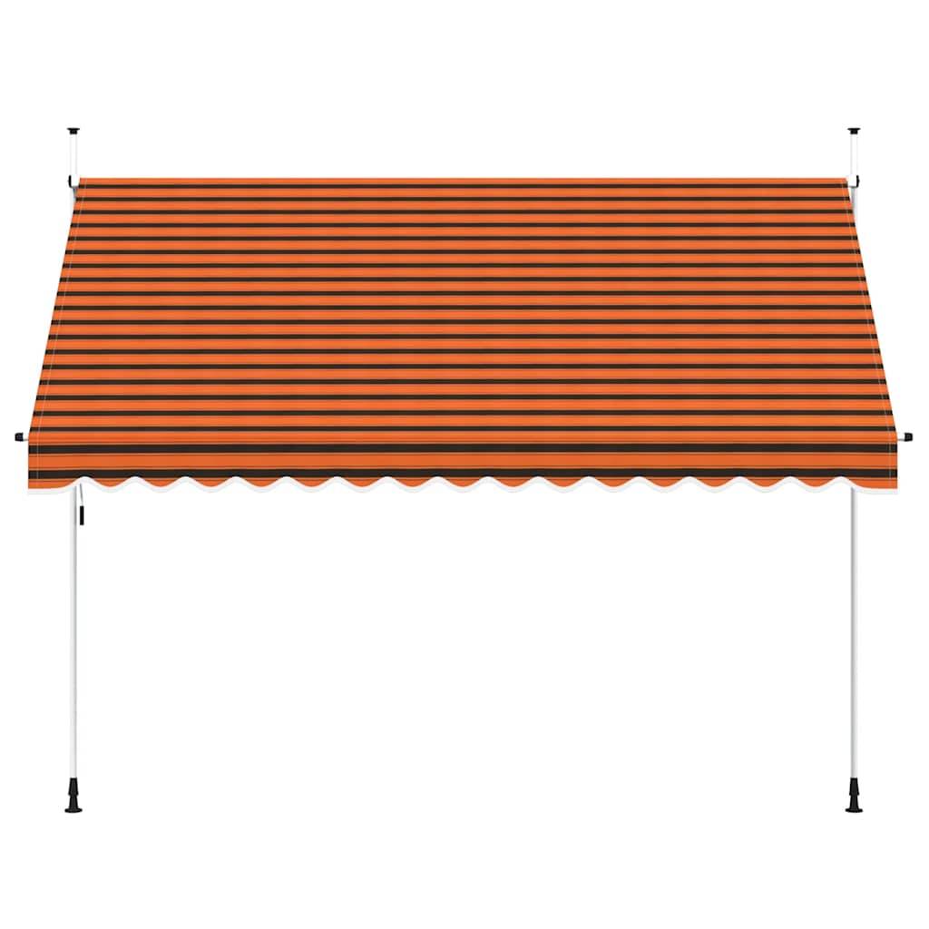 vidaXL Einziehbare Markise Handbetrieben 350 cm Orange und Braun