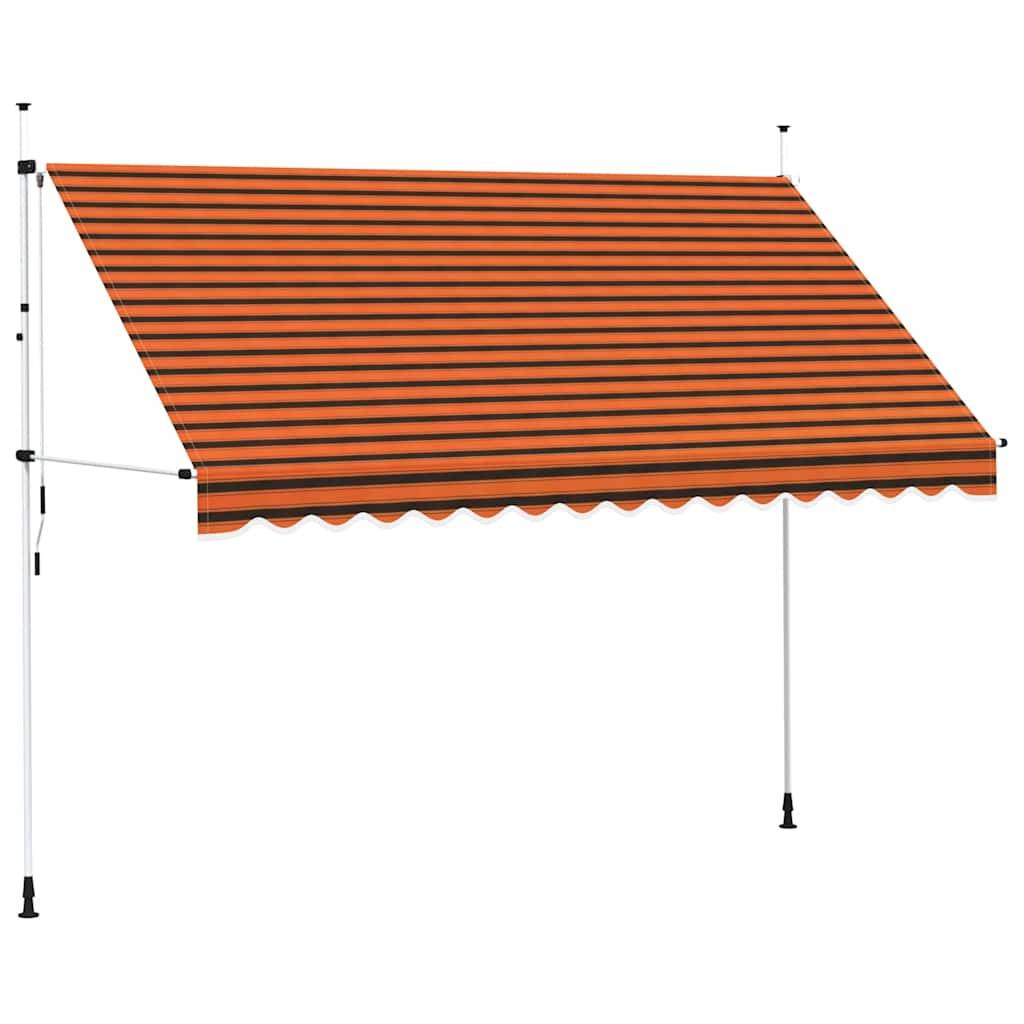 vidaXL Einziehbare Markise Handbetrieben 350 cm Orange und Braun