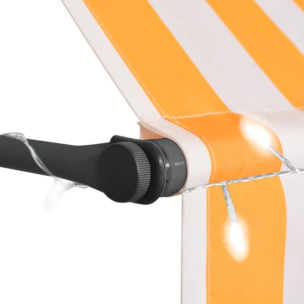 vidaXL Einziehbare Markise Handbetrieben mit LED 100 cm Weiß Orange