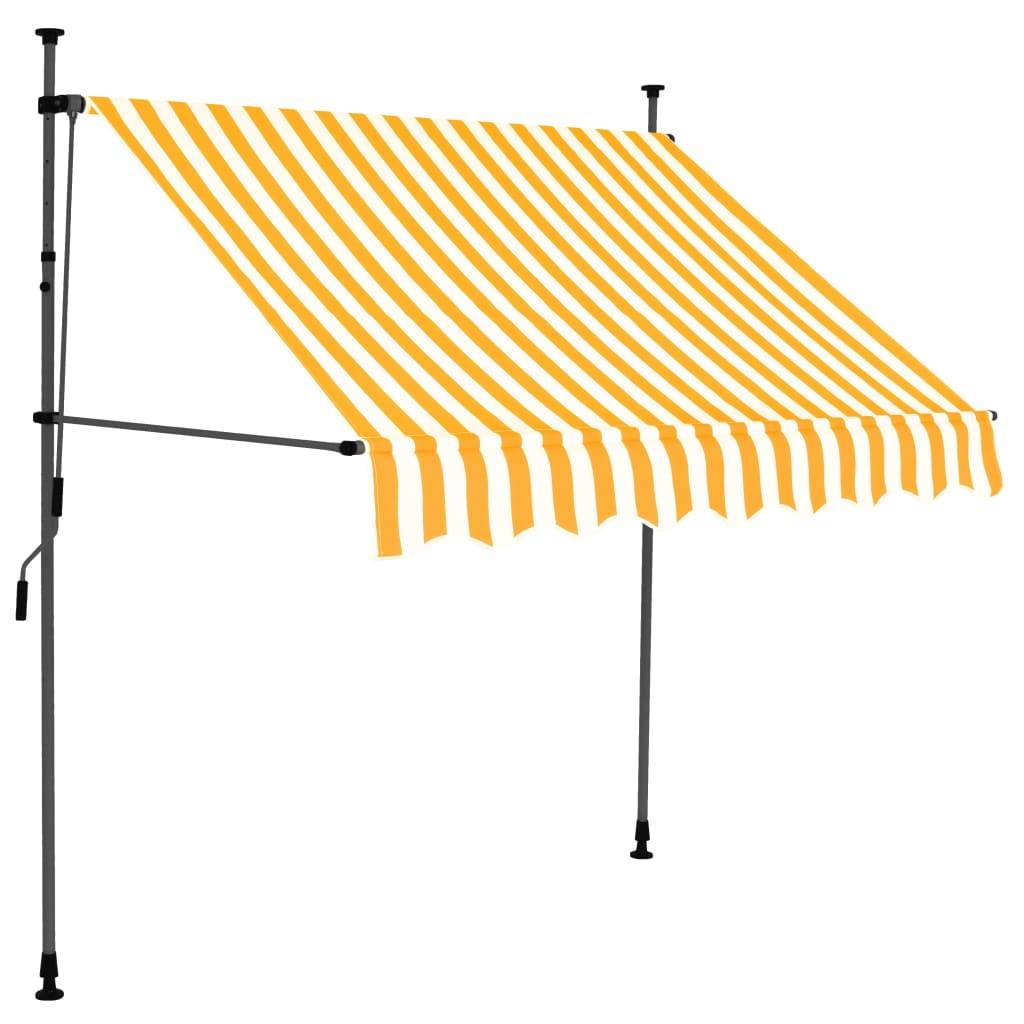 vidaXL Einziehbare Markise Handbetrieben mit LED 150 cm Weiß Orange