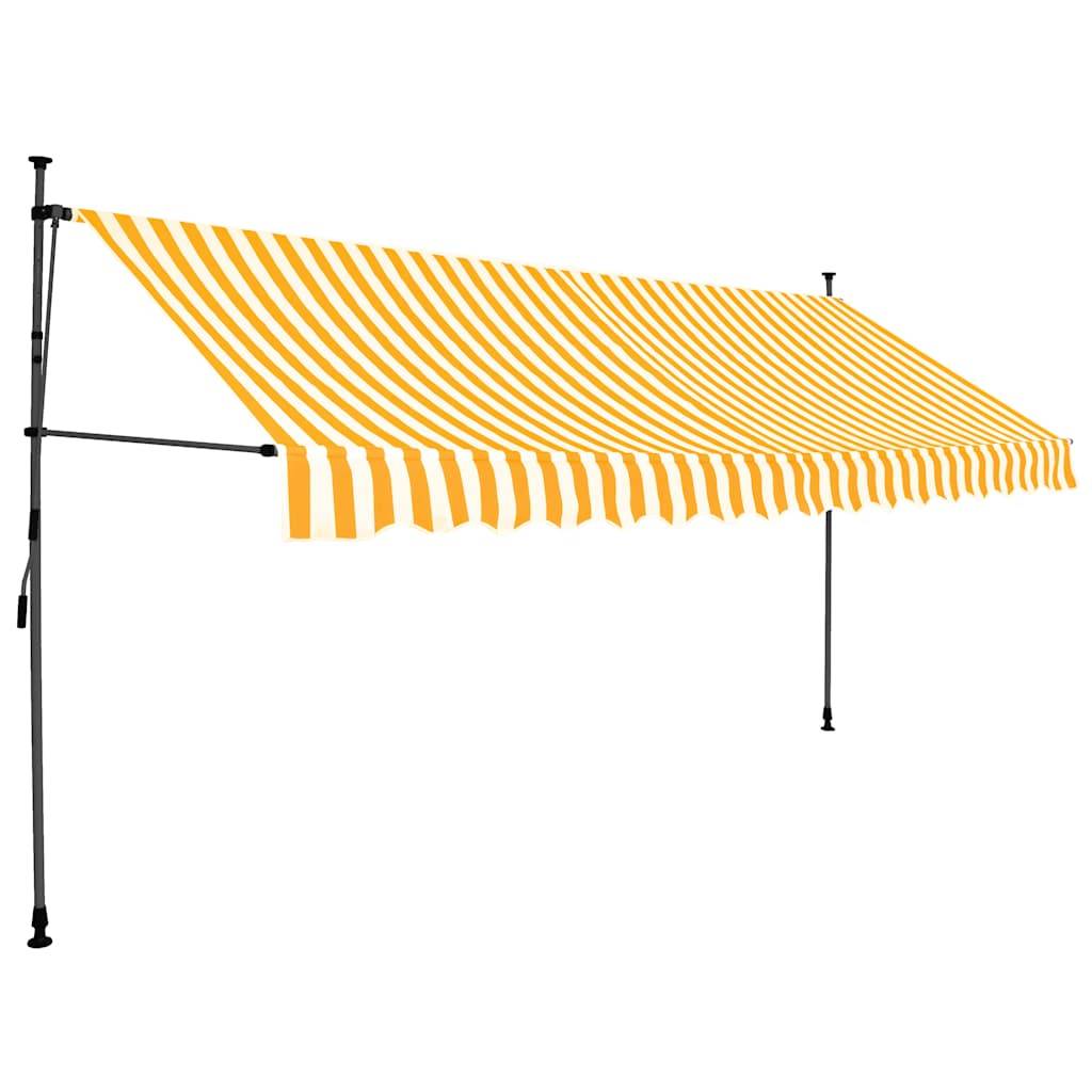 vidaXL Einziehbare Markise Handbetrieben mit LED 350 cm Weiß Orange