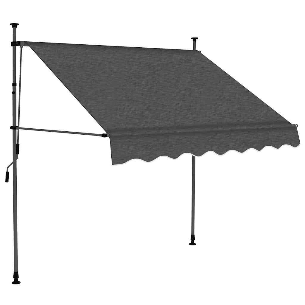 vidaXL Einziehbare Markise Handbetrieben mit LED 150 cm Anthrazit