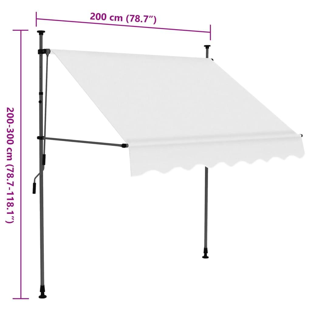 vidaXL Einziehbare Markise Handbetrieben mit LED 200 cm Creme