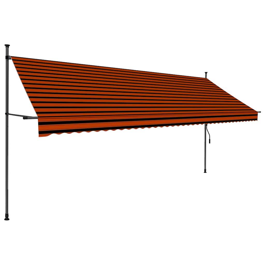 vidaXL Einziehbare Markise Handbetrieben mit LED 400 cm Orange Braun