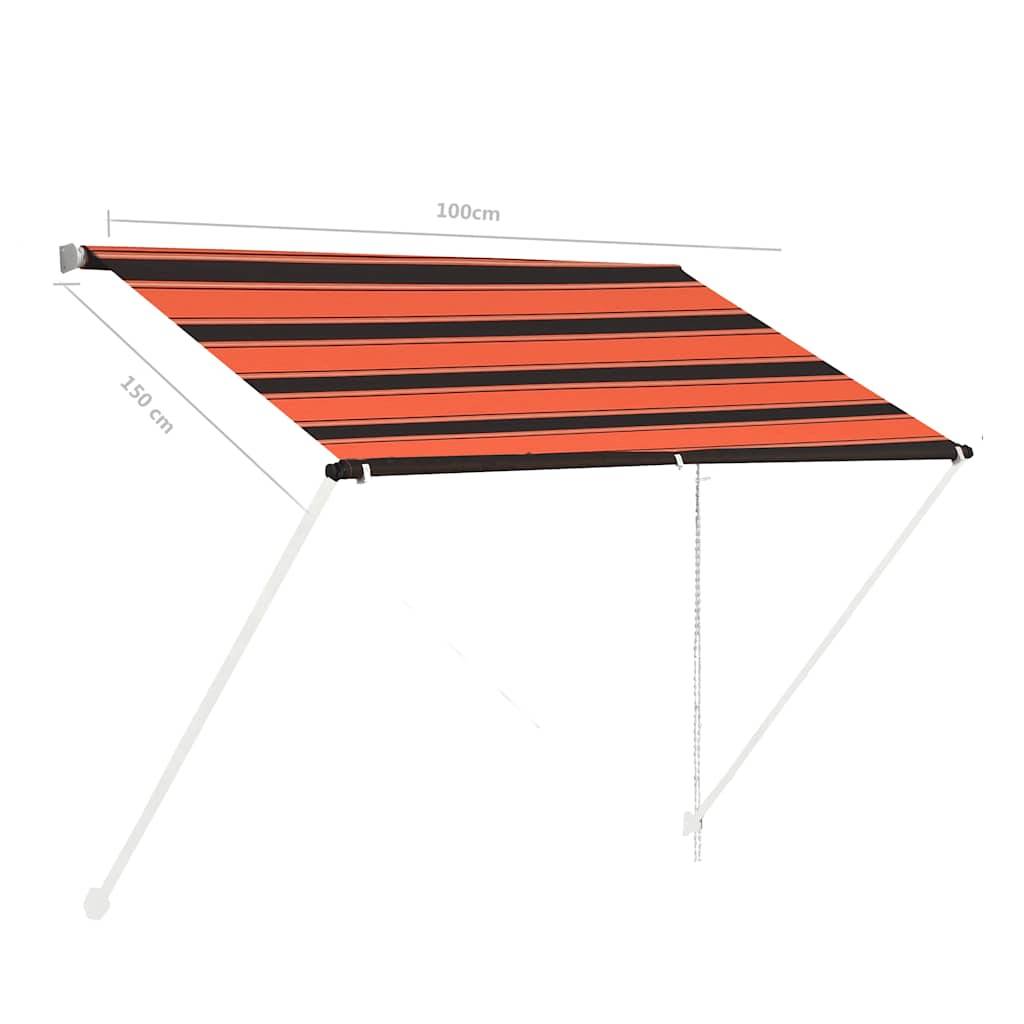 vidaXL Einziehbare Markise 100×150 cm Orange und Braun