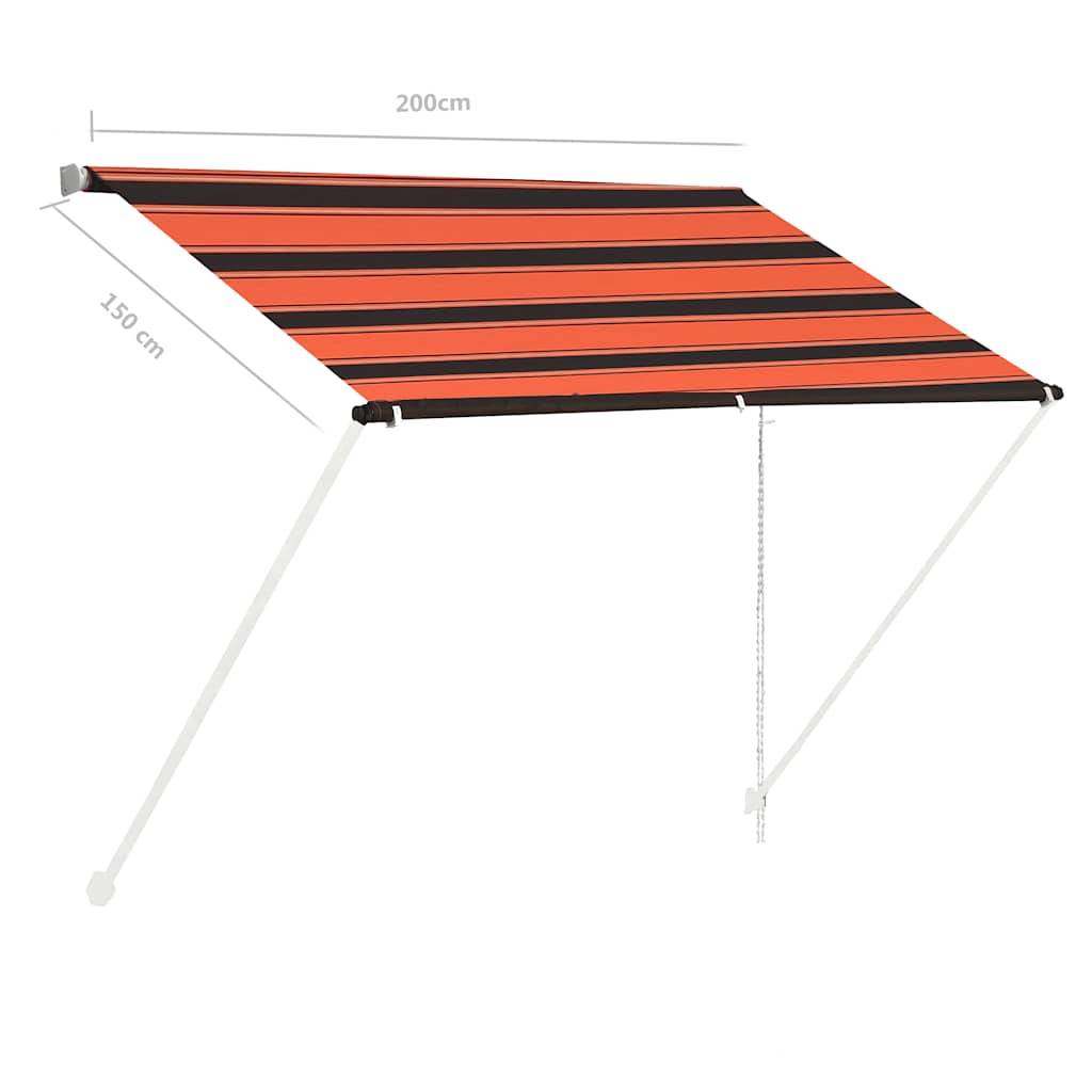 vidaXL Einziehbare Markise 200×150 cm Orange und Braun