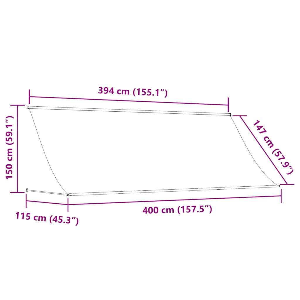 vidaXL Einziehbare Markise 400×150 cm Anthrazit