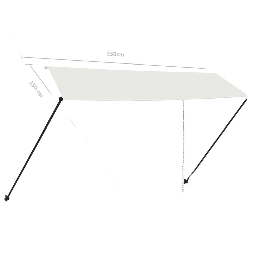 vidaXL Einziehbare Markise mit LED 350×150 cm Creme