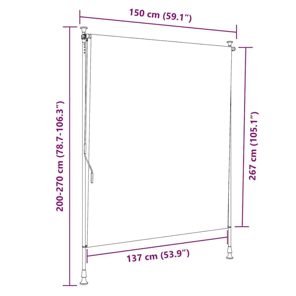 vidaXL Außenrollo 150 x 270 cm Anthrazit