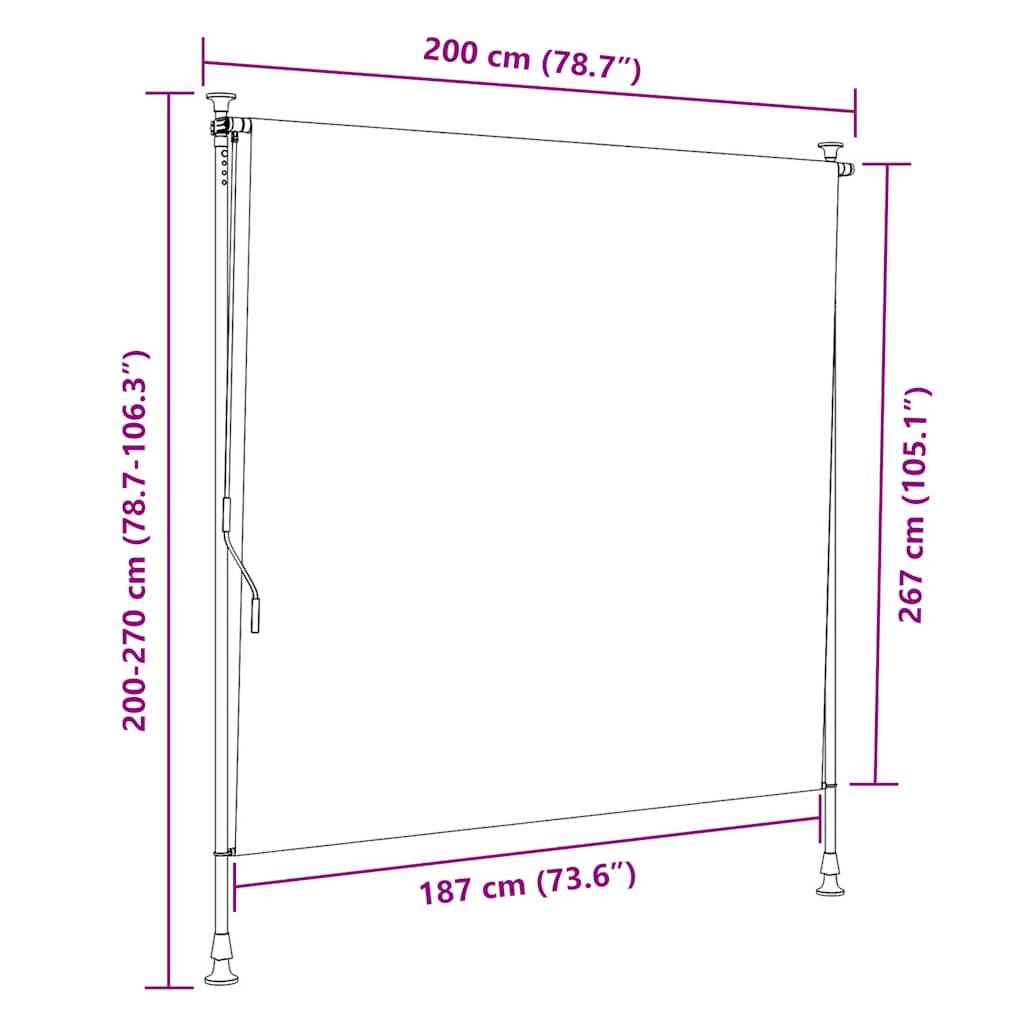 vidaXL Außenrollo 200 x 270 cm Anthrazit