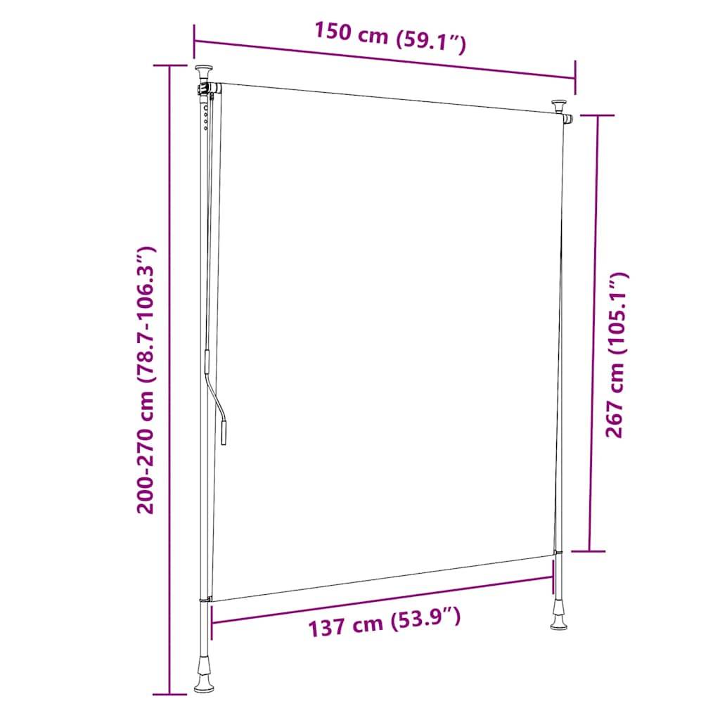 vidaXL Außenrollo 150 x 270 cm Creme
