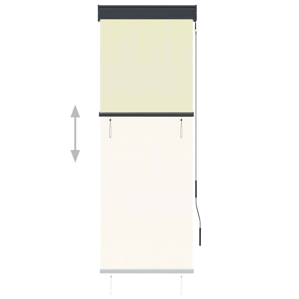 vidaXL Außenrollo 60 x 250 cm Cremeweiß