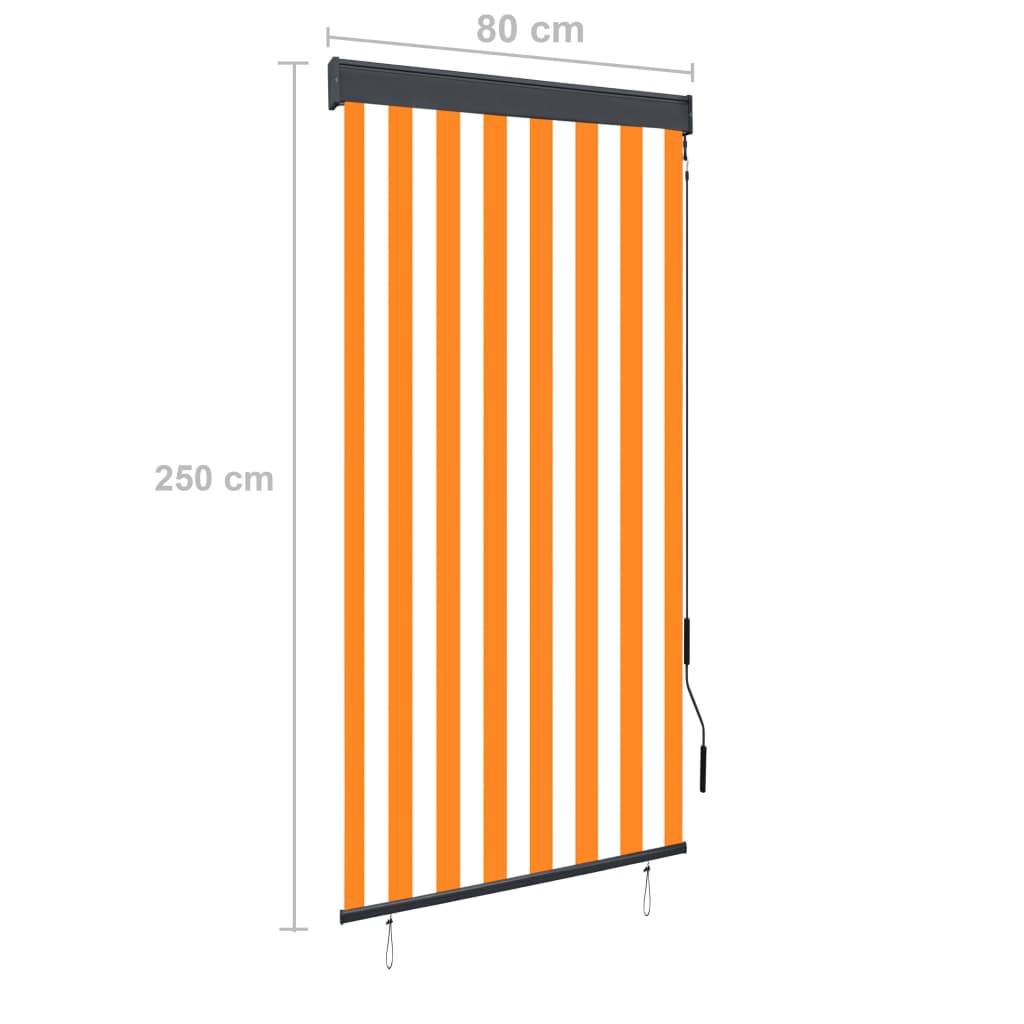 vidaXL Außenrollo 80 x 250 cm Weiß und Orange