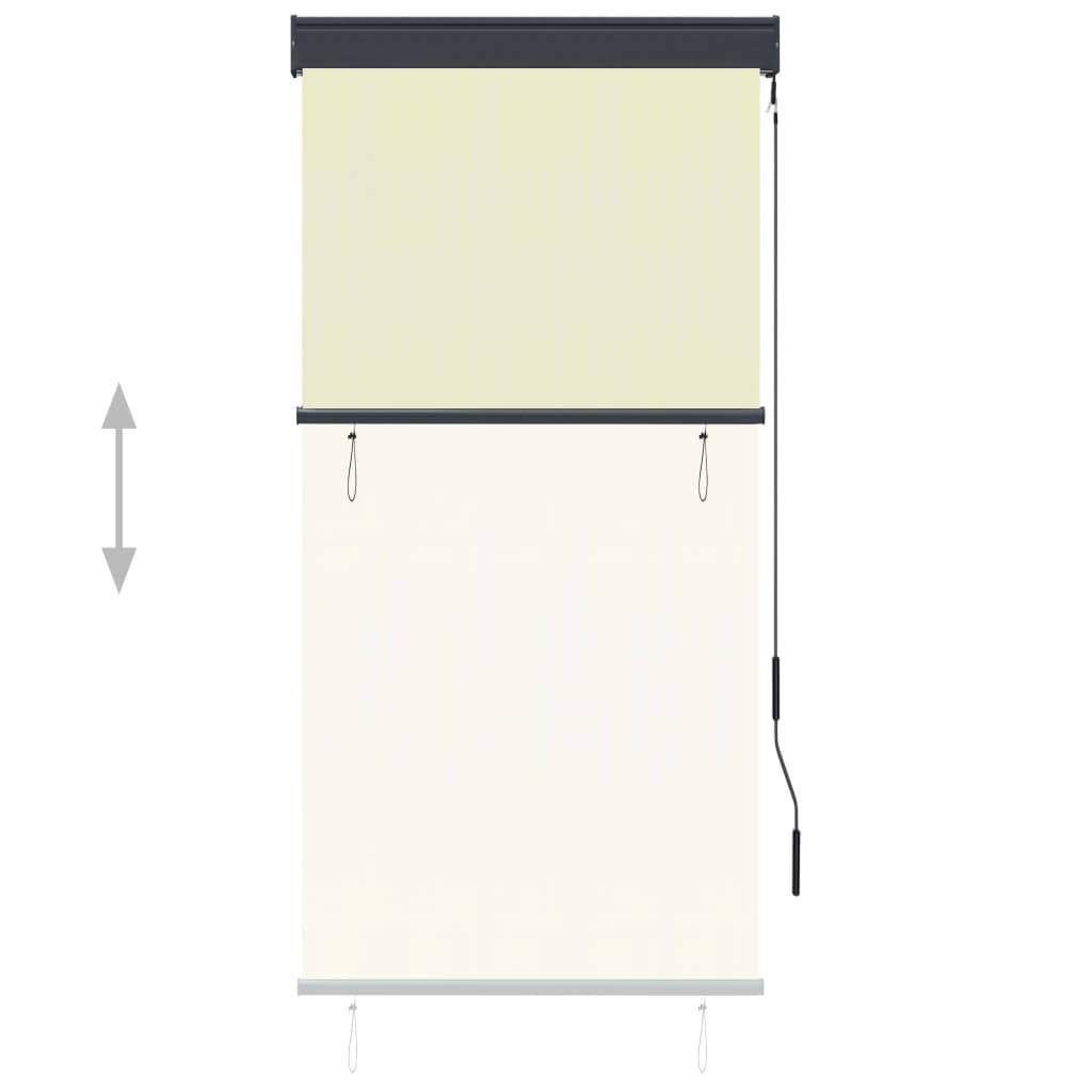 vidaXL Außenrollo 80 x 250 cm Cremeweiß