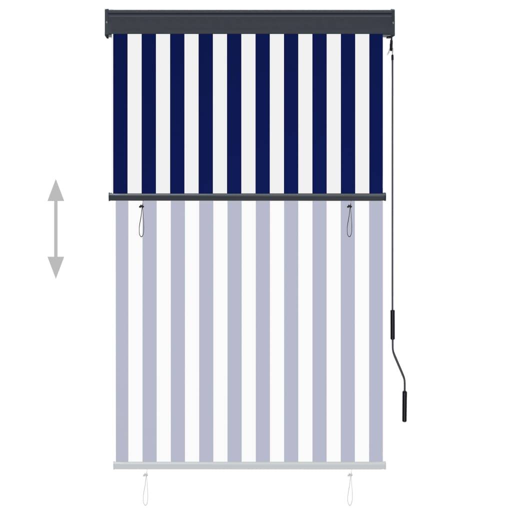 vidaXL Außenrollo 100 x 250 cm Blau und Weiß
