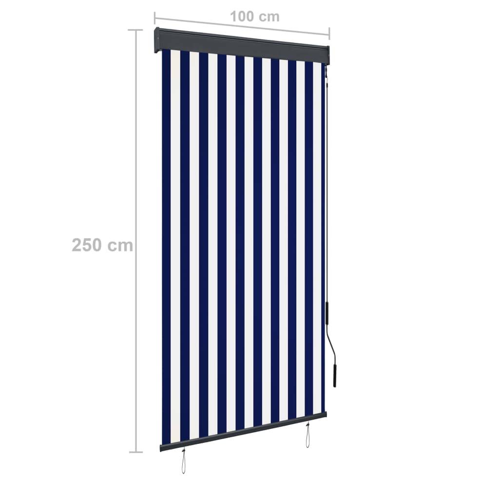 vidaXL Außenrollo 100 x 250 cm Blau und Weiß
