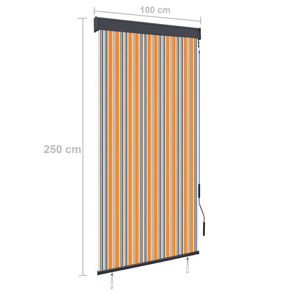 vidaXL Außenrollo 100 x 250 cm Gelb und Blau
