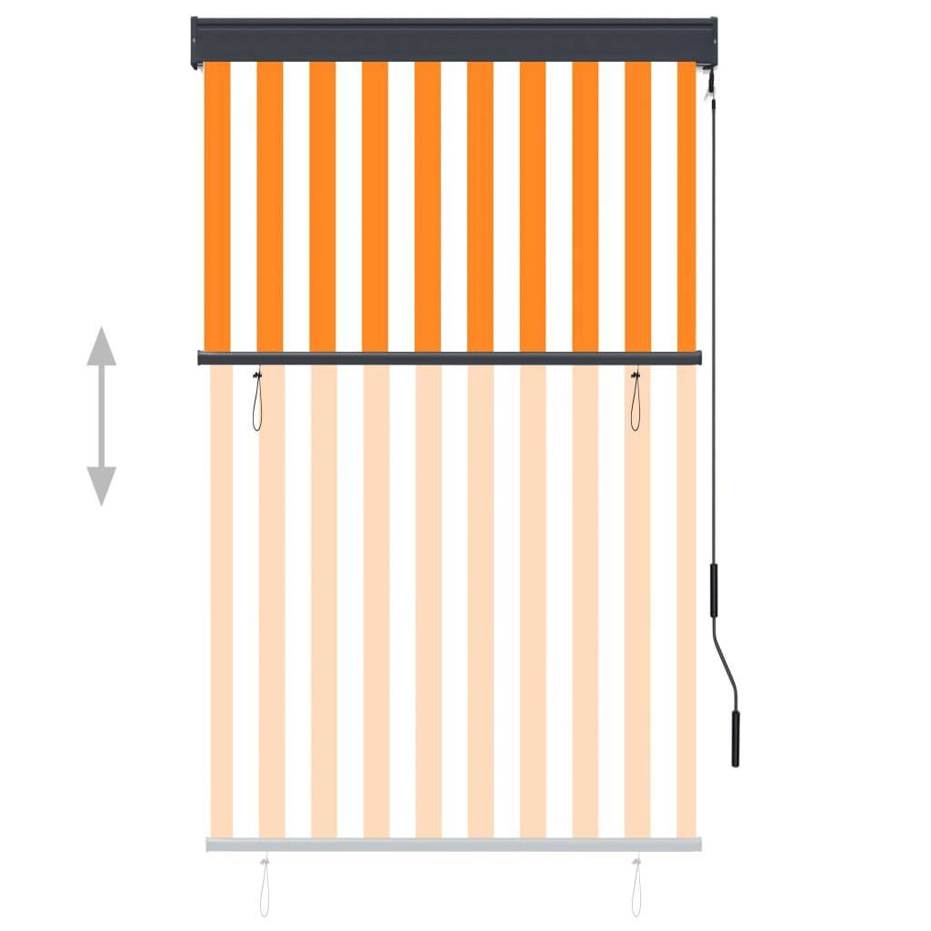 vidaXL Außenrollo 100 x 250 cm Weiß und Orange