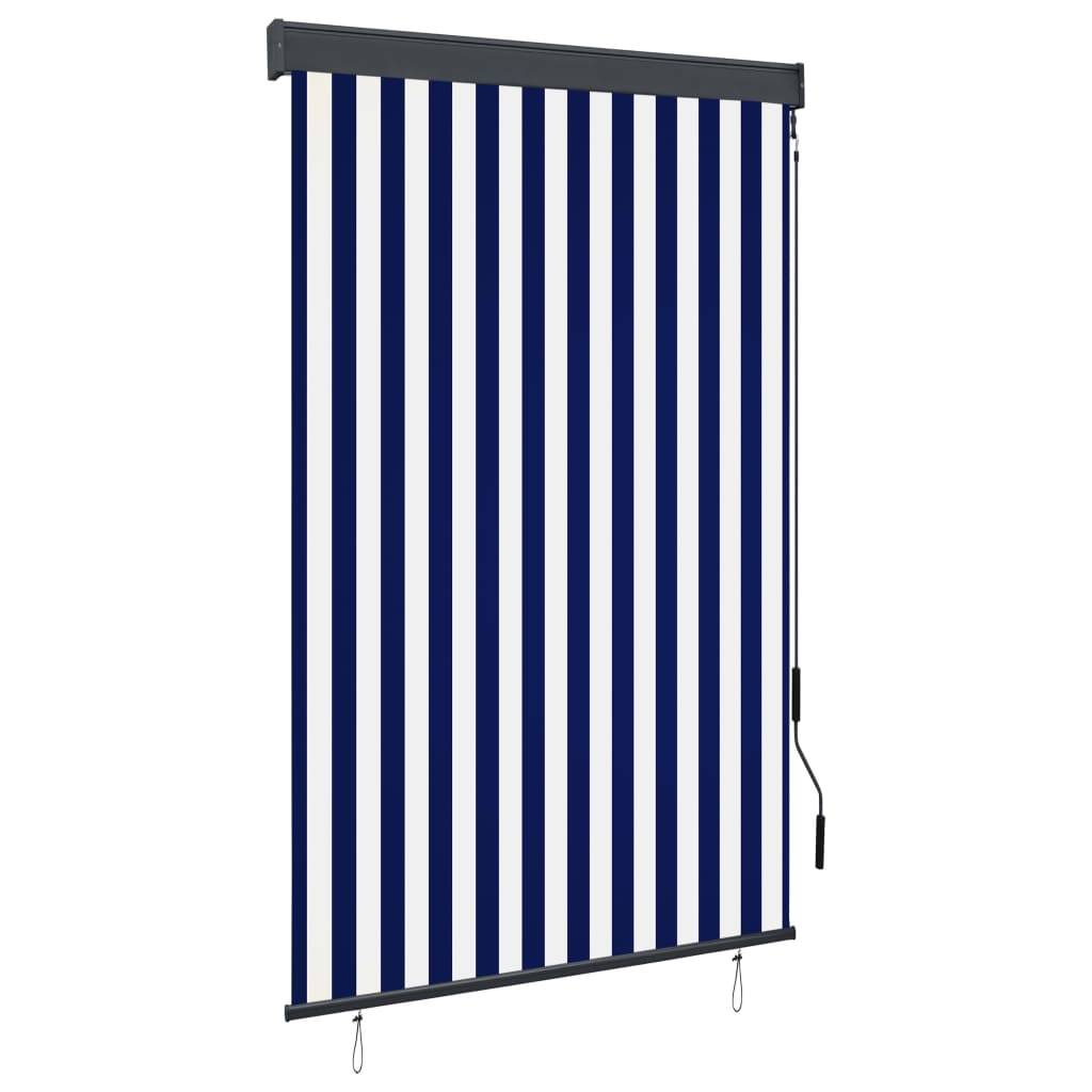vidaXL Außenrollo 120 x 250 cm Blau und Weiß
