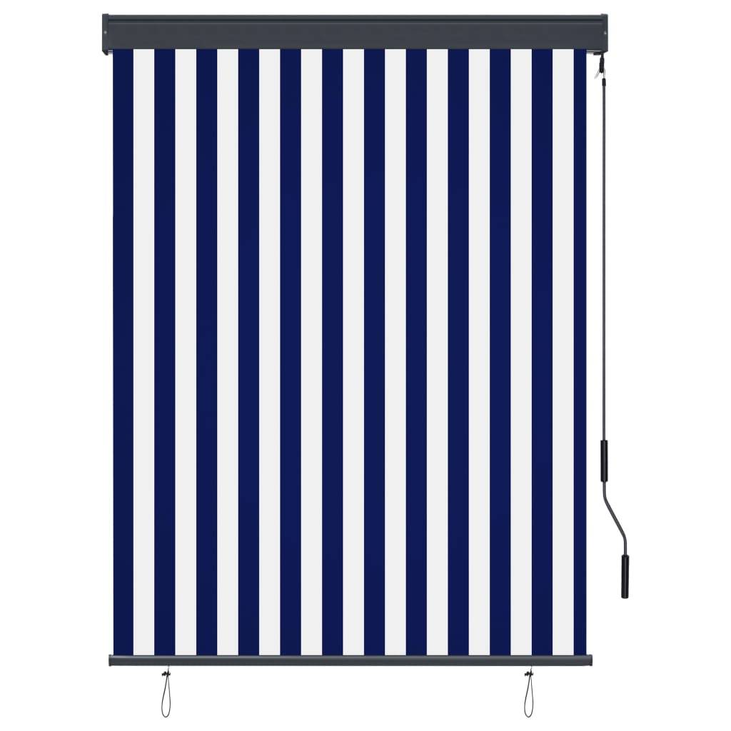 vidaXL Außenrollo 120 x 250 cm Blau und Weiß