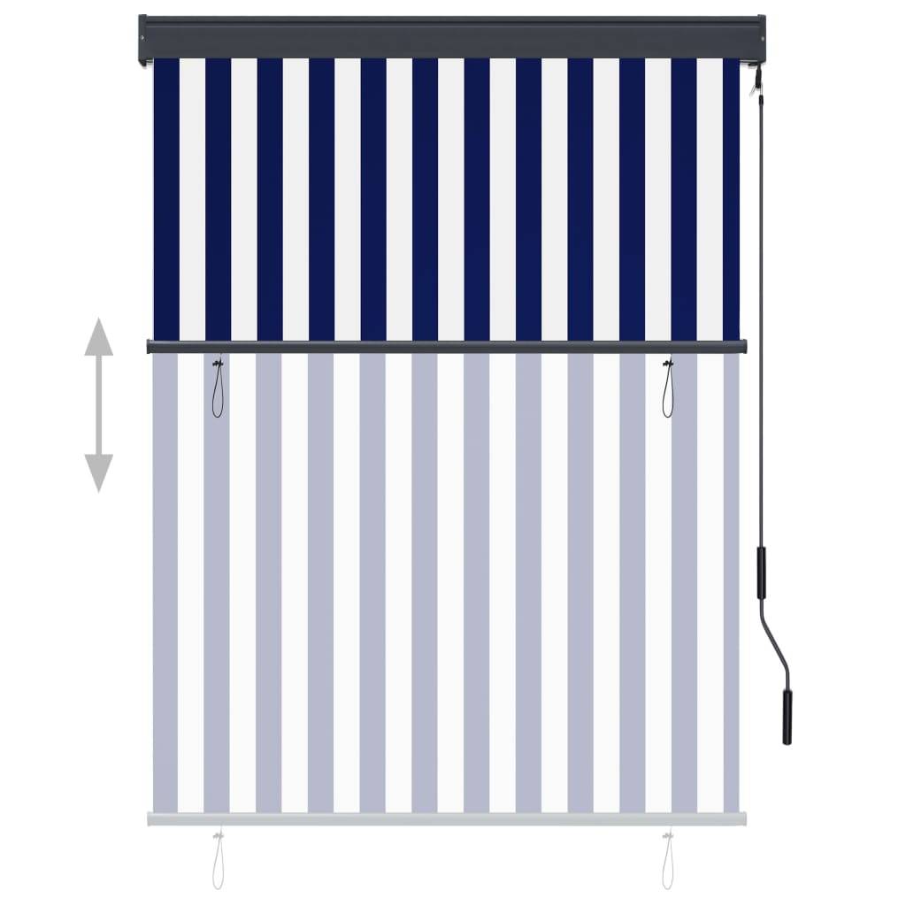 vidaXL Außenrollo 120 x 250 cm Blau und Weiß