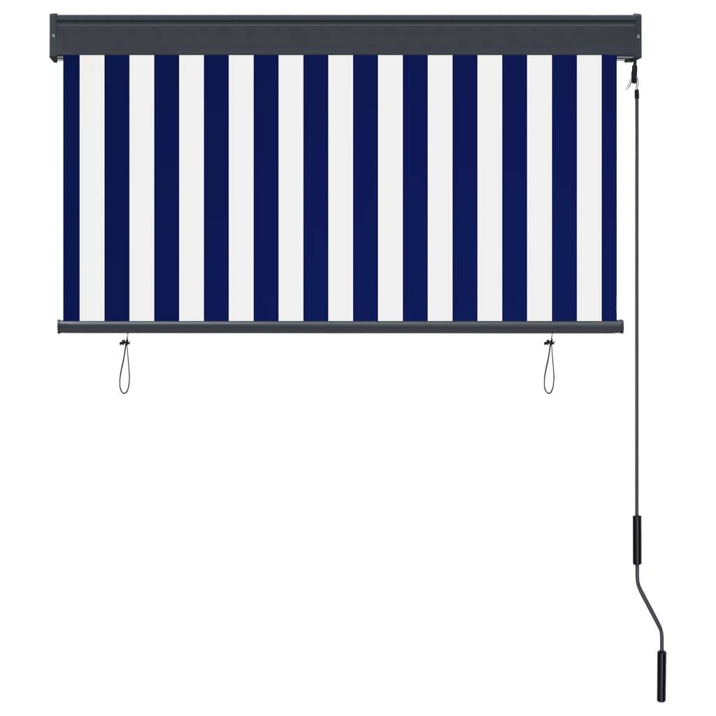 vidaXL Außenrollo 120 x 250 cm Blau und Weiß