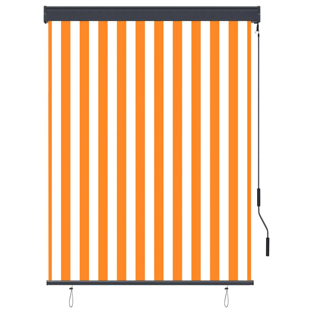 vidaXL Außenrollo 120 x 250 cm Weiß und Orange