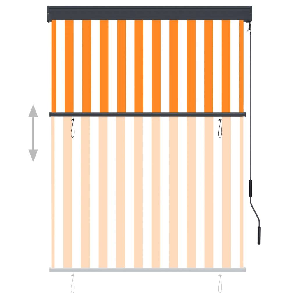 vidaXL Außenrollo 120 x 250 cm Weiß und Orange